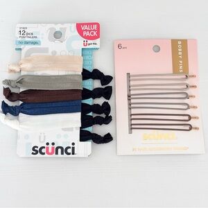 SCÜNCI No Damage Elastic Hair Ties/ Fancy Bobby Pins NWT